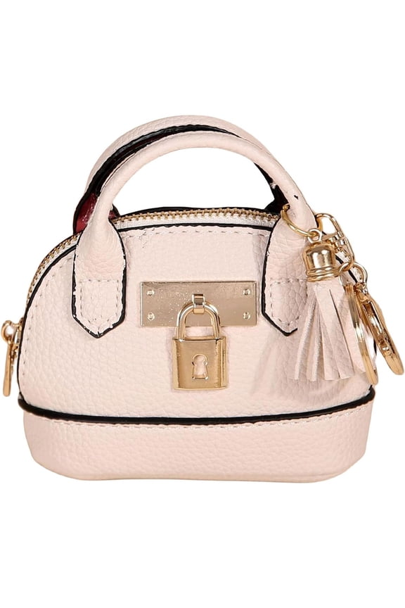 Ladies' New Mini Simple Cute Coin Purse Keychain Women's Bag Pendant Mini Key Chain Bag Cosmetic Bag for Women Leather Backpack Key Ring Car Key Bag