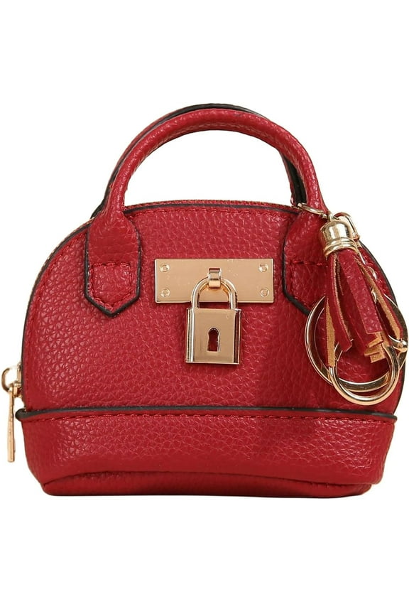 Ladies' New Mini Simple Cute Coin Purse Keychain Women's Bag Pendant Mini Key Chain Bag Cosmetic Bag for Women Leather Backpack Key Ring Car Key Bag