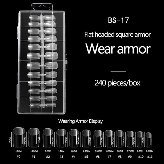 Kokovifyves Lightweight, Non-Marking, Full-Coverage, Flexible and Non-Damaging Nail Set, for Soaking Or Extending Nails, 240 Pieces Per Box.