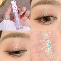 Kokovifyves Liquid Eyeshadow Pearlescent Sequins Brightening Glittery Silkworm Color Eyeshadow Liquid Highlight Makeup Female
