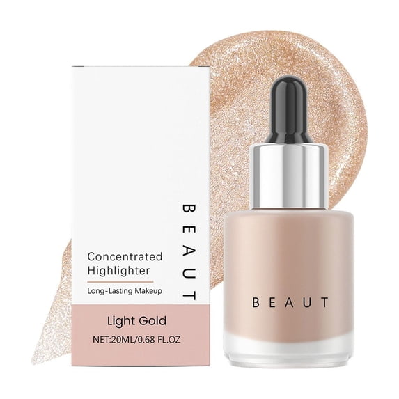 Kokovifyves Liquid Highlighter Drops Liquid Bronzer for Face Body Bronzing Drops with Buildable Face Makeup 20ml