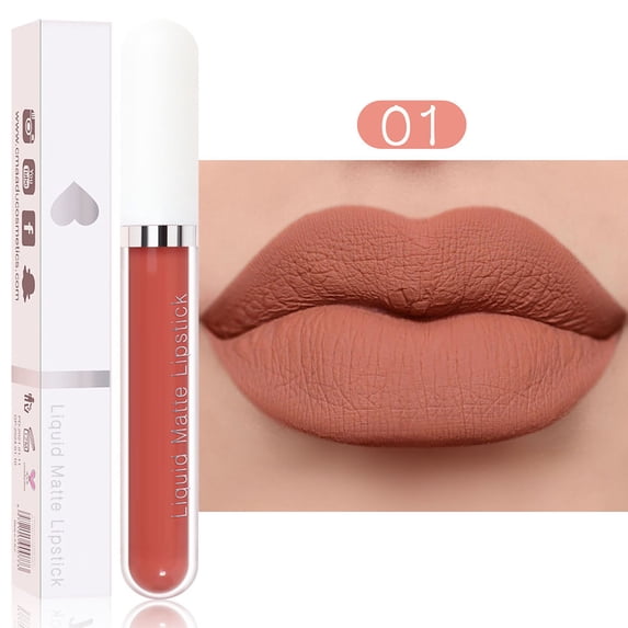 Kokovifyves Long Wear Waterproof Matte Lip Gloss, Non Transfer Comfort Finish Lip Cosmetic 2.5ml