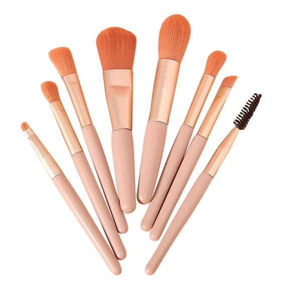 Kokovifyves Makeup Brushes Kit Set 8pcs Mini Makeup Brush Set / Portable Powder Blush Eyeshadow Eyelash Travel Brush Kit