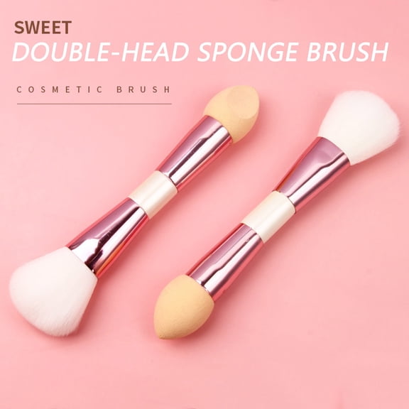 Kokovifyves Makeup Brushes under $5 Double Makeup Brush Multi-function Powder Blusher Brush Sponge Brush Makeup Powder