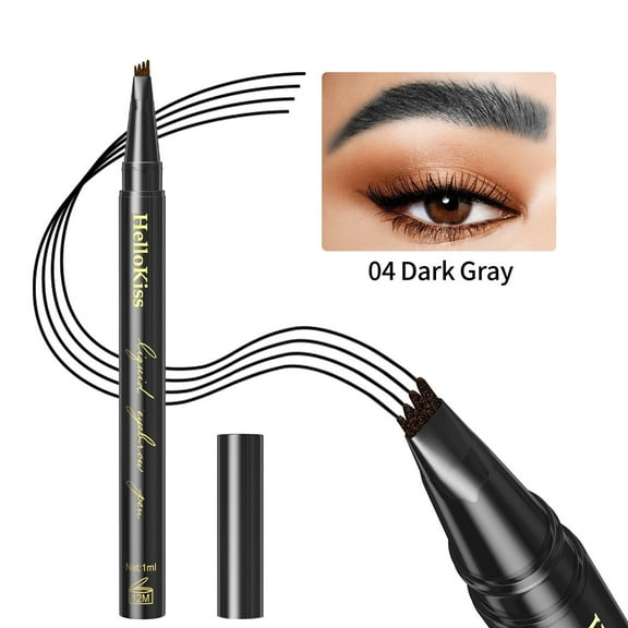 Kokovifyves Makeup Microblading Eyebrow Pencil with 4-Fork Tip Long-Lasting Smudgeproof Create Natural Eyebrow