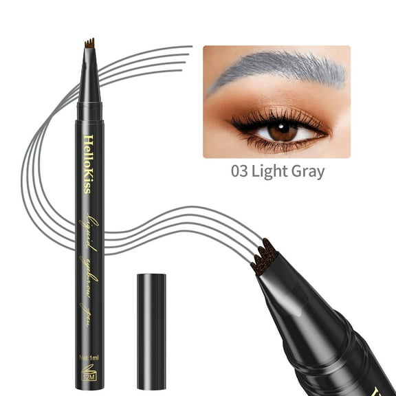 Kokovifyves Makeup Microblading Eyebrow Pencil with 4-Fork Tip Long-Lasting Smudgeproof Create Natural Eyebrow