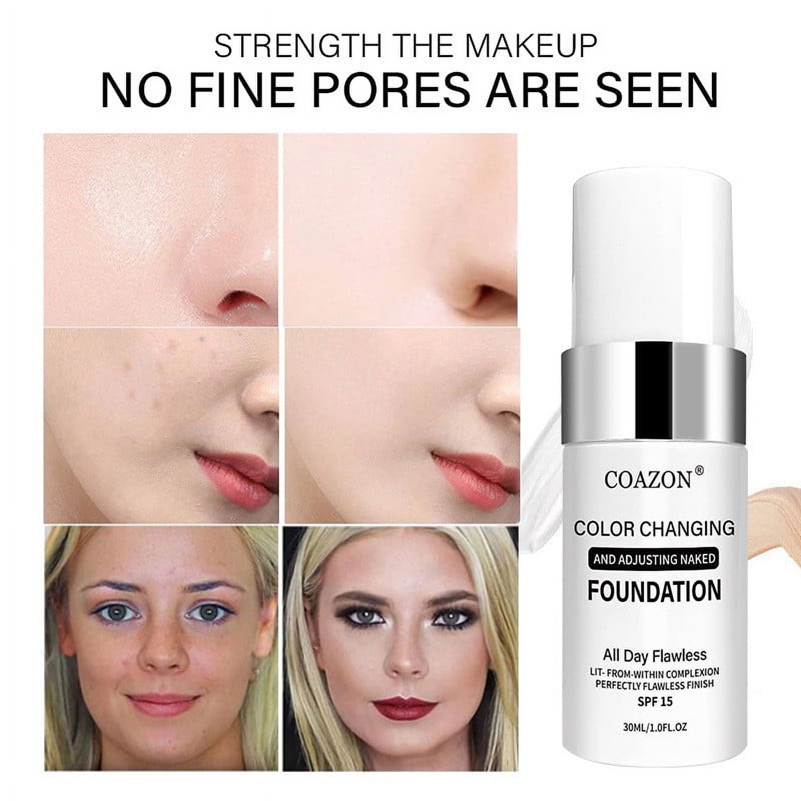 Kokovifyves Makeup on Sale under $5 Foundation Color Changing for Aging  Skin,Liquid Makeup Base Nude Face Cover Concealer Cream, Warm Skin Tone  Moisturizing Cover for Women Girls30Ml - Walmart.com