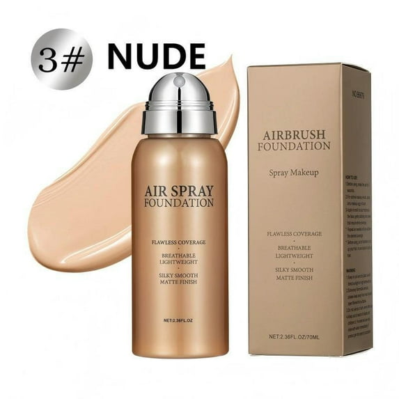 Kokovifyves Makeup Spray Waterproof Sweat Proof Powder Delicate Brightening Portable Concealer 70ml