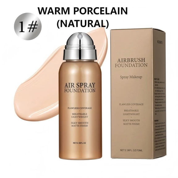 Kokovifyves Makeup Spray Waterproof Sweat Proof Powder Delicate Brightening Portable Concealer 70ml