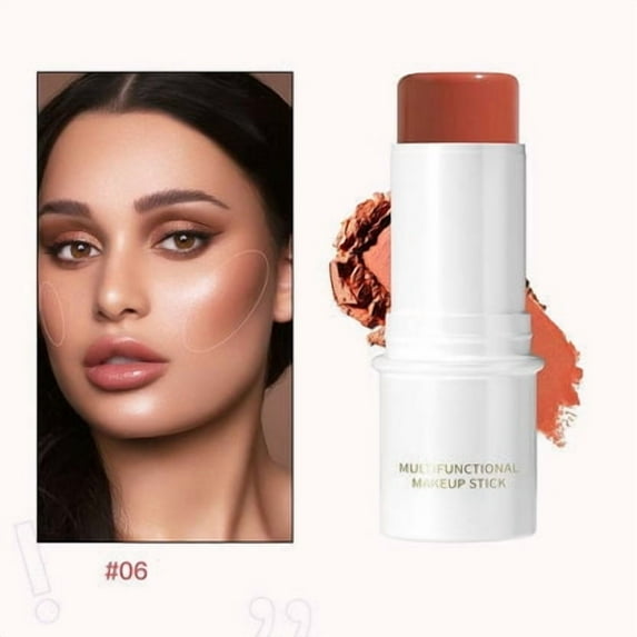 Kokovifyves Matte Blush Stick Solid Multi-function Makeup Stick High Light Cosmetic Stick Concealer Nose Shadow Matte Pearl High Light Stick