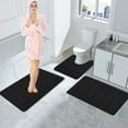 thumbnail image 1 of Kokovifyves Memory Foam Bath Mat Set Bathroom Rugs for 3 Pcs Toilet Mats Soft Comfortable Water Absorption NonSlip ThickMachine WashableEasier To Dry Dark, 1 of 8
