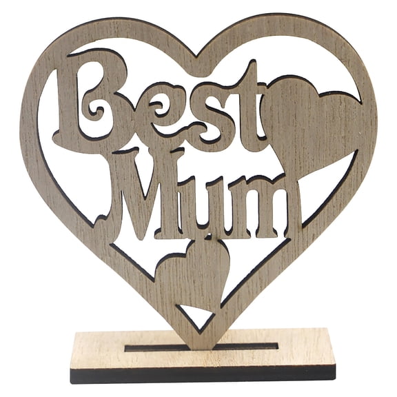 Kokovifyves Mothers Day Gifts Mother's Day Wooden Heart-Shaped Hollow Ornament Woodblock Birthday Gift