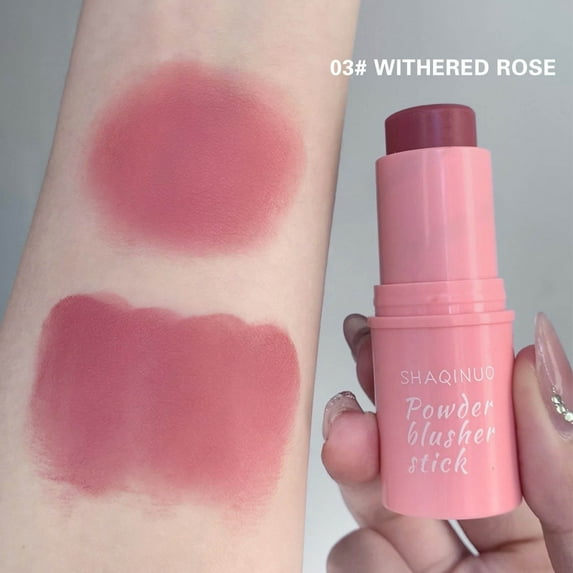 Kokovifyves Multi Functional Makeup Stick High Gloss Face Repairing Rouge Matte Powder Blusher Stick