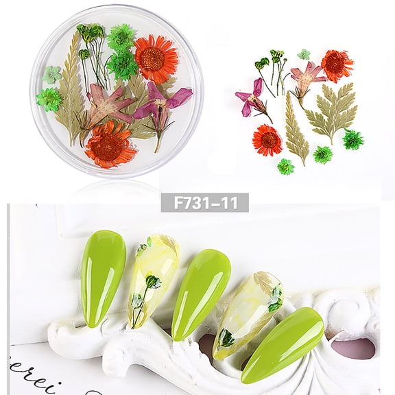 Kokovifyves Nail Art Dried Flower Japanese Nail Immortal 3D Lace Flower Daffodil Set