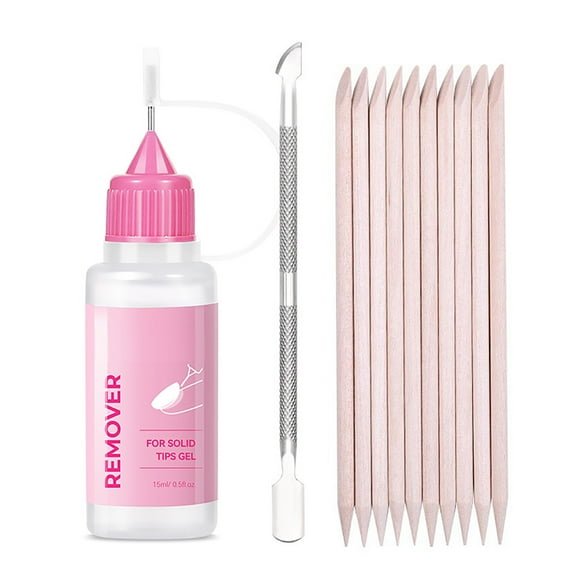 Kokovifyves Nail Care Presse-Nagel-Klemme Nagellack-Entferner Falsche Nagel Druck Nagel Entfernen Nagelspitzen Persistent Gel Gel Nail Removal Solution 15ml