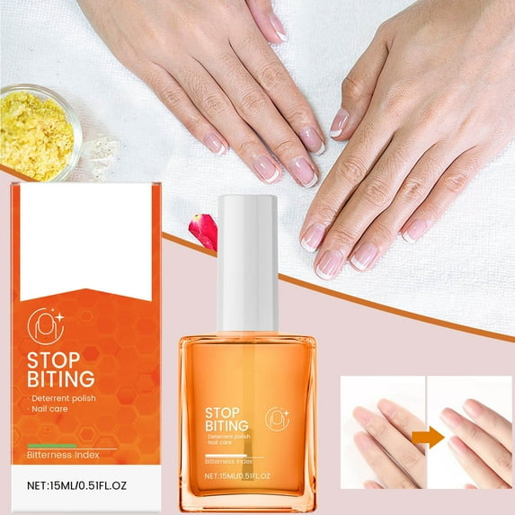 Kokovifyves Nail Care Products Fast Drying Nail Biting Prevention Bitterless Nail Polish Mild Care Stop Nail Biting 15ml