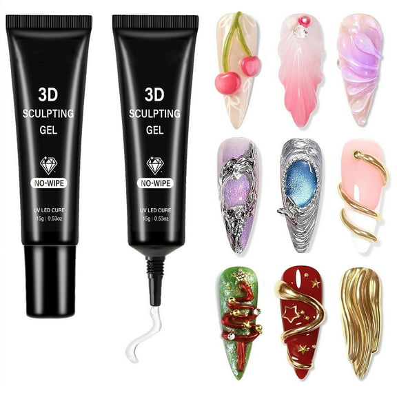 Kokovifyves Nail Care Products Nail Sculpture Gel Solid Glue Drill Nail Art Extended Gel Non Stick Fake Nail Sculpture Pattern Suitable for Women