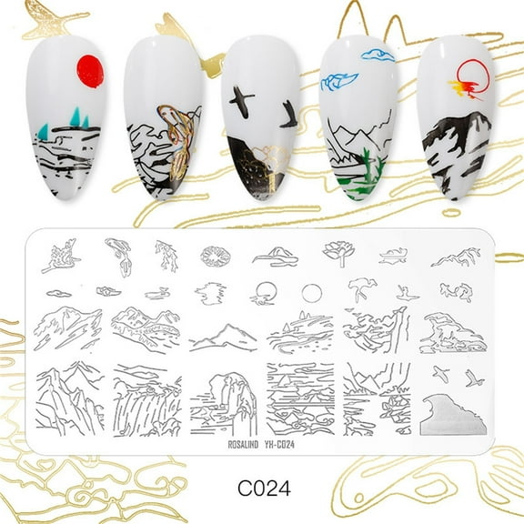 Kokovifyves Nail Stamping Plates Wacky Characters Pattern Nail Art Plate Stencil Line Pictures