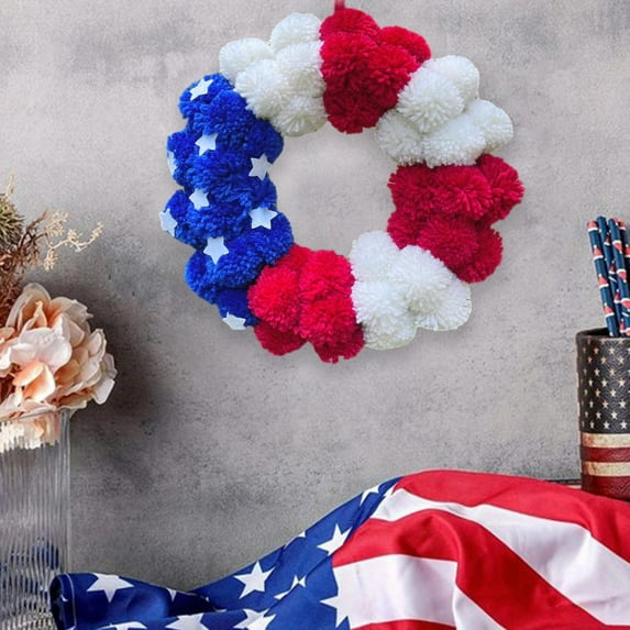 Kokovifyves Patriotic Decorations 4th of July Patriotic Wreaths for Front Door11.8inch Red White and Blue Berries Wreath Memorial Day Independence Day Wreath for Front Patriotic Wreath Decoratio