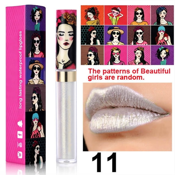 Kokovifyves Pearlescent Metallic Finish Lip Gloss, Lip Gloss for Daily Makeup Lip Product 3.5ml