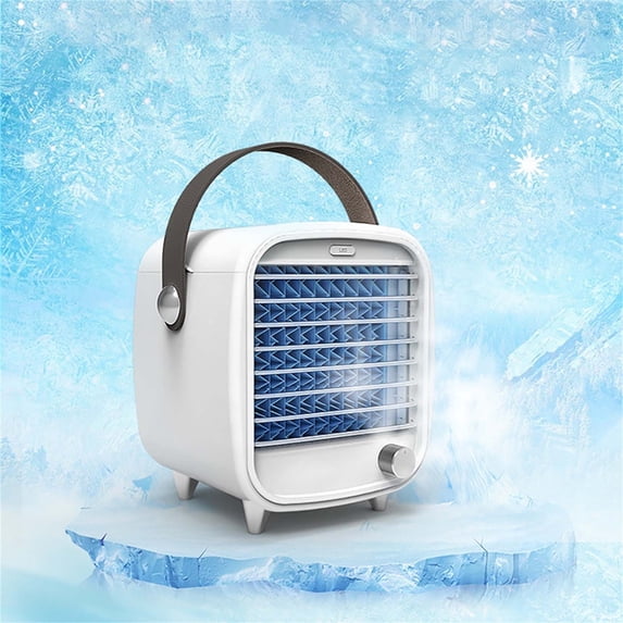 Kokovifyves Portable Mini AirConditioner Bedroom AirCooler Small USB Fan Built-in Ice Box USB Fan Desktop