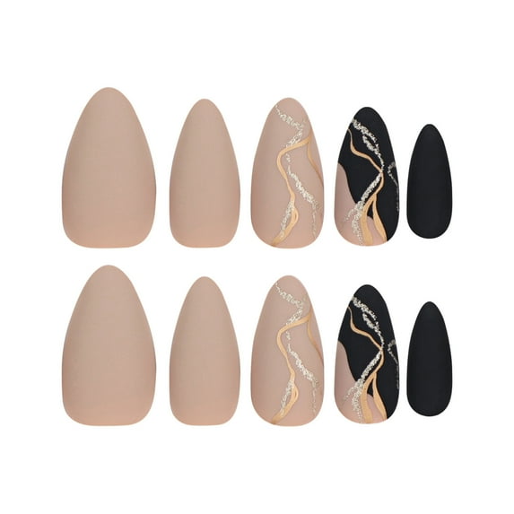 Kokovifyves Press on Nails Sale Wearing Nail Cracks Gold Foil Gradual Nail Clips Beauty Nail Clips Wearable Nail Patch False Nail