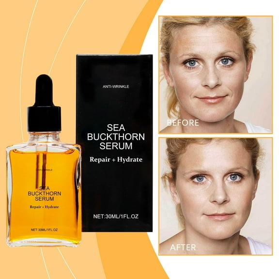 Kokovifyves Seabuckthorn Wrinkle Moisturizing Replenishing and Wrinkle Improving Skin Texture Fading Fine Lines 30ml