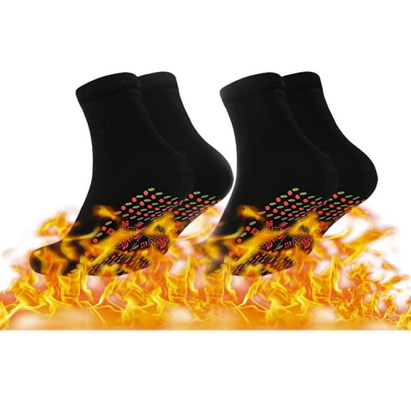 Kokovifyves Self-Heating Socks Comfortable Stretch Durable Massage Warm and Cold-Resistant Cotton Socks 2Pc
