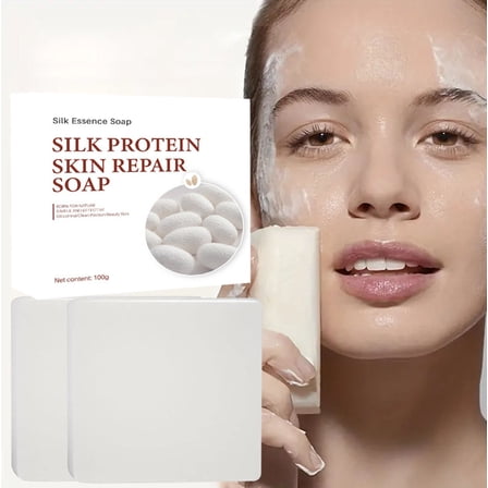 Kokovifyves Silk Milk Soap Goats Milk Brushed Mesh Oil Control Cleansing and Removal Soap 100g