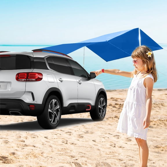 Kokovifyves Sports and Outdoors Clearance Car Awning,Sun Shelter Waterproof,Tent Camping Tarp,Car Side Awning Tent With 210D Silve-r Coated Oxford Cloth Car Awning Tarp Detachable Tarp Poles For SUV