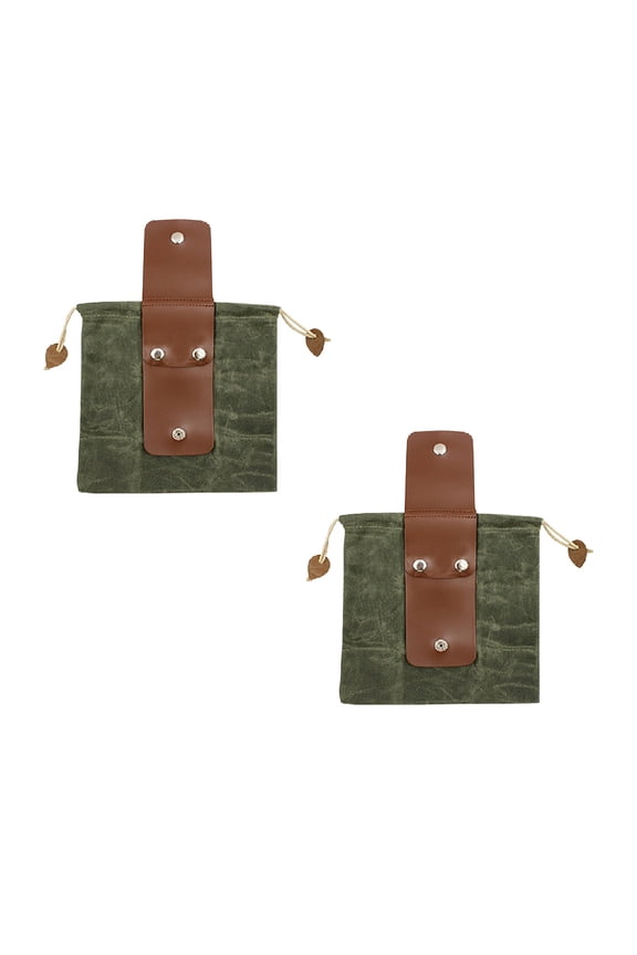 Storage on Sale Outdoor Folding Canvas Fruit Picking Belt Bag, Jungle Craft Bag, Leather Belt Hanging foraging Bag