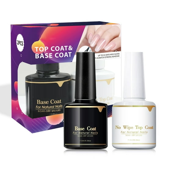 Kokovifyves Super Strong Nail Glue for Acrylic Nails Glue Set Quick Dry Nail Glue Detachable Bottom Glue Sealing Layer Nail Art Decoration Nail Glue 2x7.5ml