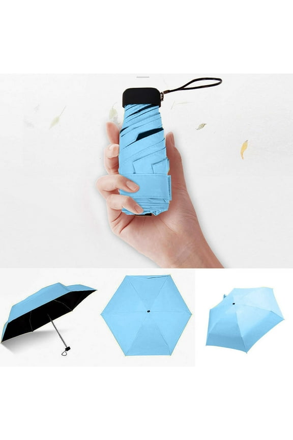 Travel Small Mini Flat Lightweight Pocket Umbrella for Rain Women and Kids in Store Now,Parasol Folding Sun Umbrella Tiny Umbrella
