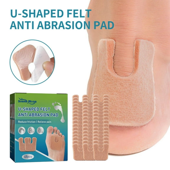 Kokovifyves U-Shaped Callus Pads Foot Cushion Soft Breathable Self-Aadhesive Foot Support Shoes Pads