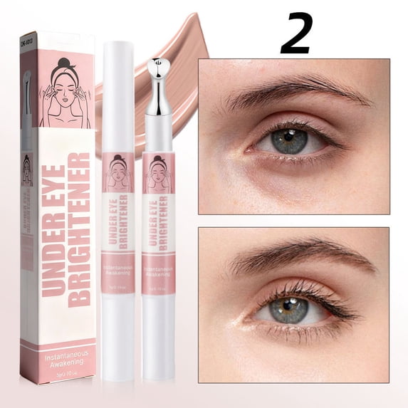 Kokovifyves Undereye Brightener with Metal Roller Applicator- Hyaluronic Eye Cream for Dark Circles Fine Lines and Puffiness