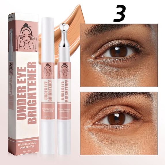 Kokovifyves Undereye Brightener with Metal Roller Applicator- Hyaluronic Eye Cream for Dark Circles Fine Lines and Puffiness