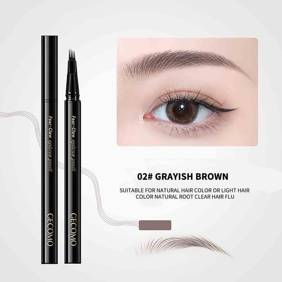Kokovifyves Waterproof Eyebrow Pencil with 4 Fork Tips 24 Hours Long Lasting and Natural Look Portable Makeup Tool