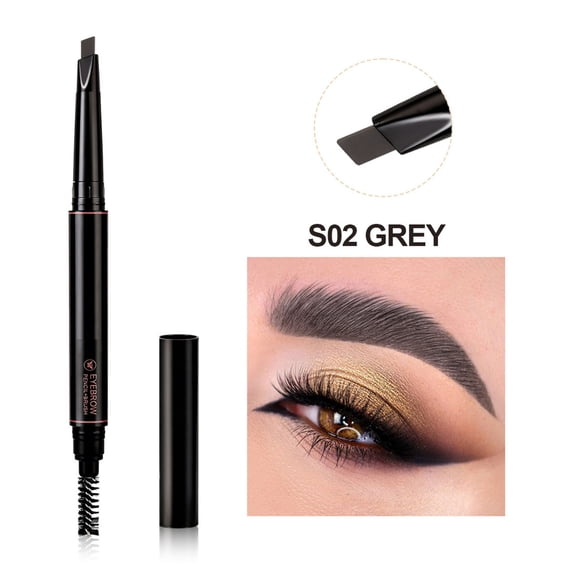 Kokovifyves Waterproof Long-Lasting Automatic Rotating Double Headed Eyebrow Pencil with Spoolie Brush for Natural Defined Brows