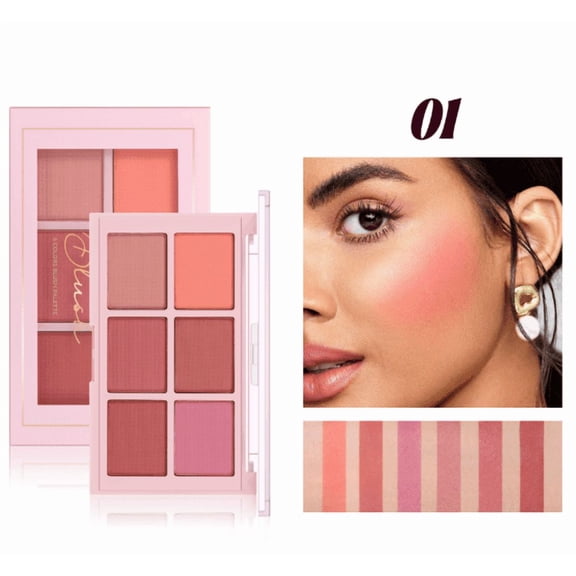 Kokovifyves Women's Beauty and Makeup Blush for Cheeks Six Color Matte Blush Natural Color Blush Repair Matte Blush