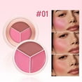 thumbnail image 1 of Kokovifyves Women's Beauty and Makeup Blush for Cheeks Three-color Blush Matte Waterproof Blush Cream Carmine Blush, 1 of 2