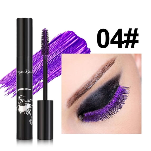 Kokovifyves Women's Beauty and Makeup Waterproof Colored Mascara Thick Blue Purple Gold Fine Diamond Pearl Mascara 10g
