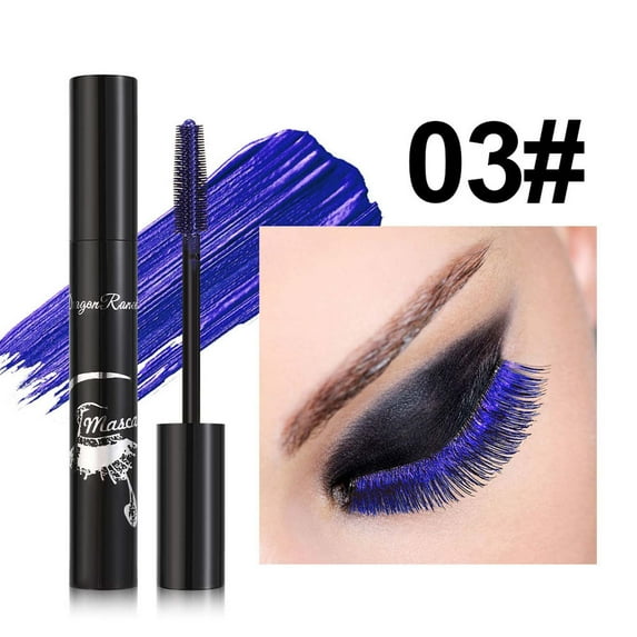 Kokovifyves Women's Beauty and Makeup Waterproof Colored Mascara Thick Blue Purple Gold Fine Diamond Pearl Mascara 10g