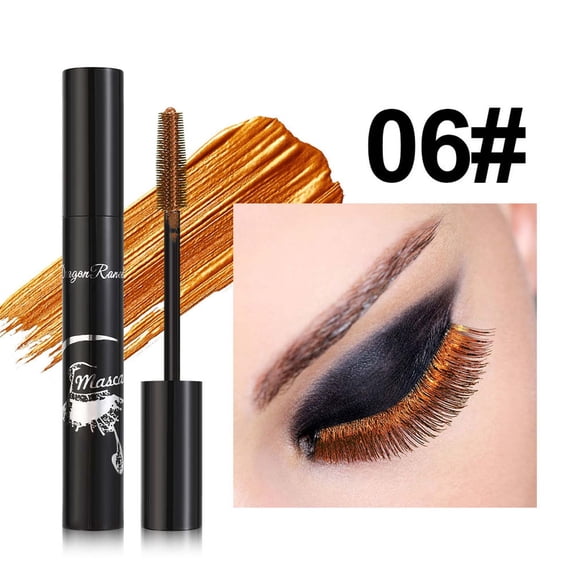 Kokovifyves Women's Beauty and Makeup Waterproof Colored Mascara Thick Blue Purple Gold Fine Diamond Pearl Mascara 10g