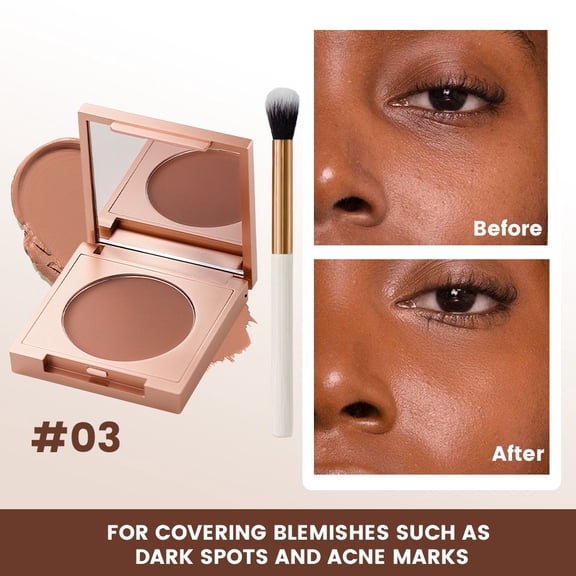 Kokovifyves Womens Beauty and Makeup Long-lasting Concealer with Brush Can Cover Dark Circles Freckles Marks and Water