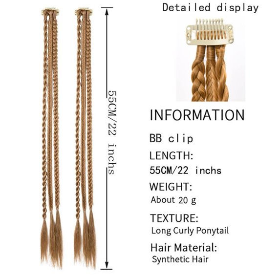 Kokovifyvs Beauty Tools Big Sales!Clip-In Braiding Hair Extensions Braiding Extensions with Hair Clip 22 Inches