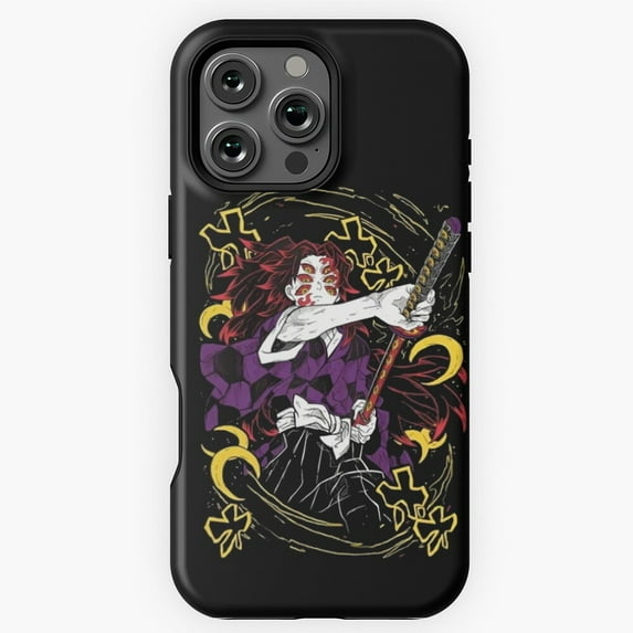 Kokushibo Kimetsu no Yaiba Anime Art Phone Case for iPhone 16 15 14 13 12 11 Pro Max - Cool Aesthetic Phone M97