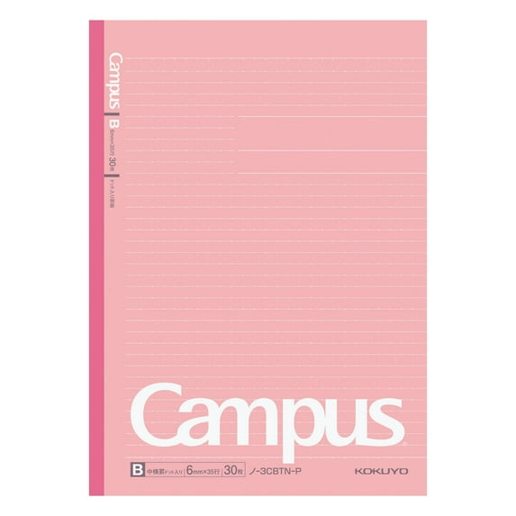 Kokuyo Campus Notebook Pink Cover Dotted Rule Width 6mm No-3CBT-P 30 Pages