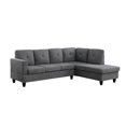 thumbnail image 1 of BenJara Kola 96 Inch Tufted Sectional Sofa, Right Facing Chaise, Dark Gray Fabric-Color:Gray,Material:Linen, 1 of 4