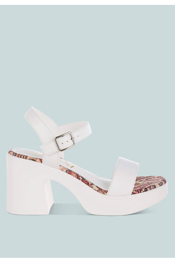 Kolata Faux Leather Pin Buckle Platform Heels