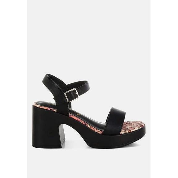 Kolata Faux Leather Pin Buckle Platform Heels
